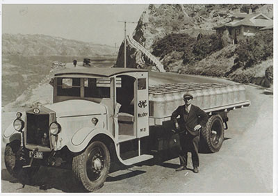 Joseph Perry and milk truck